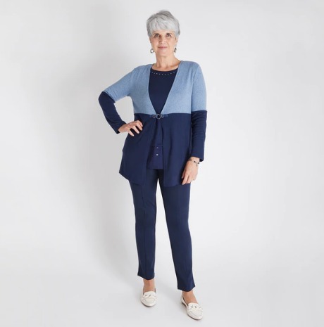 TAPADO TEJIDO BI COLOR CON BROCHE CENTRAL